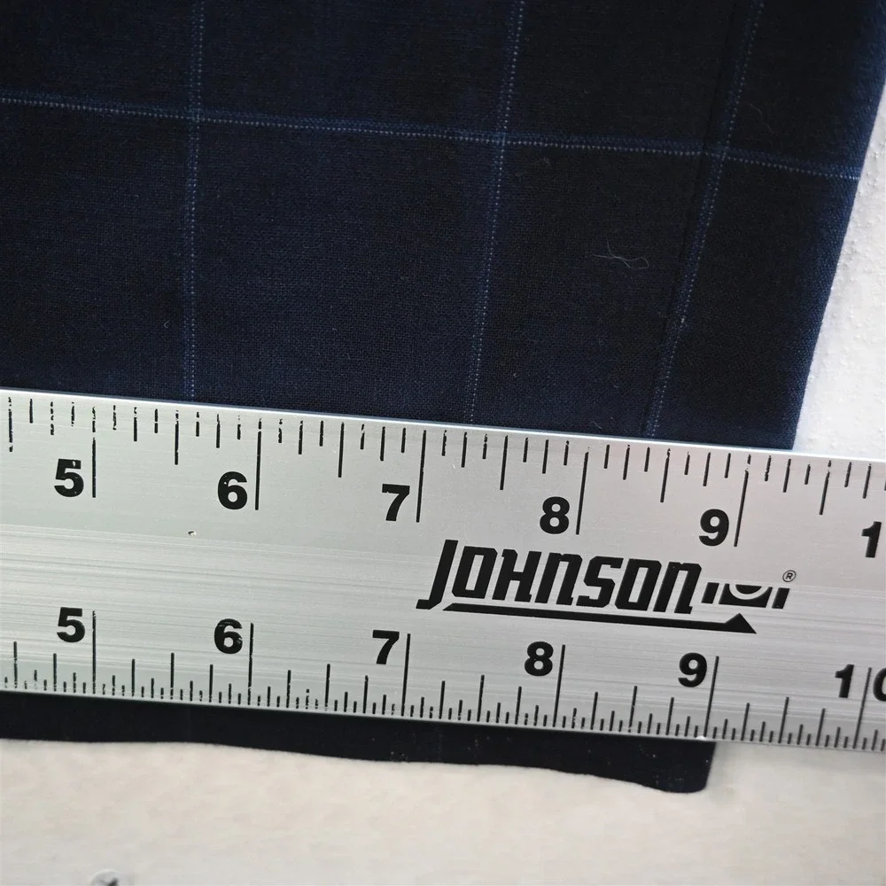 Banana Republic 38x32 Navy Blue Windowpane 485953 Flat Front Straight Mens Pants